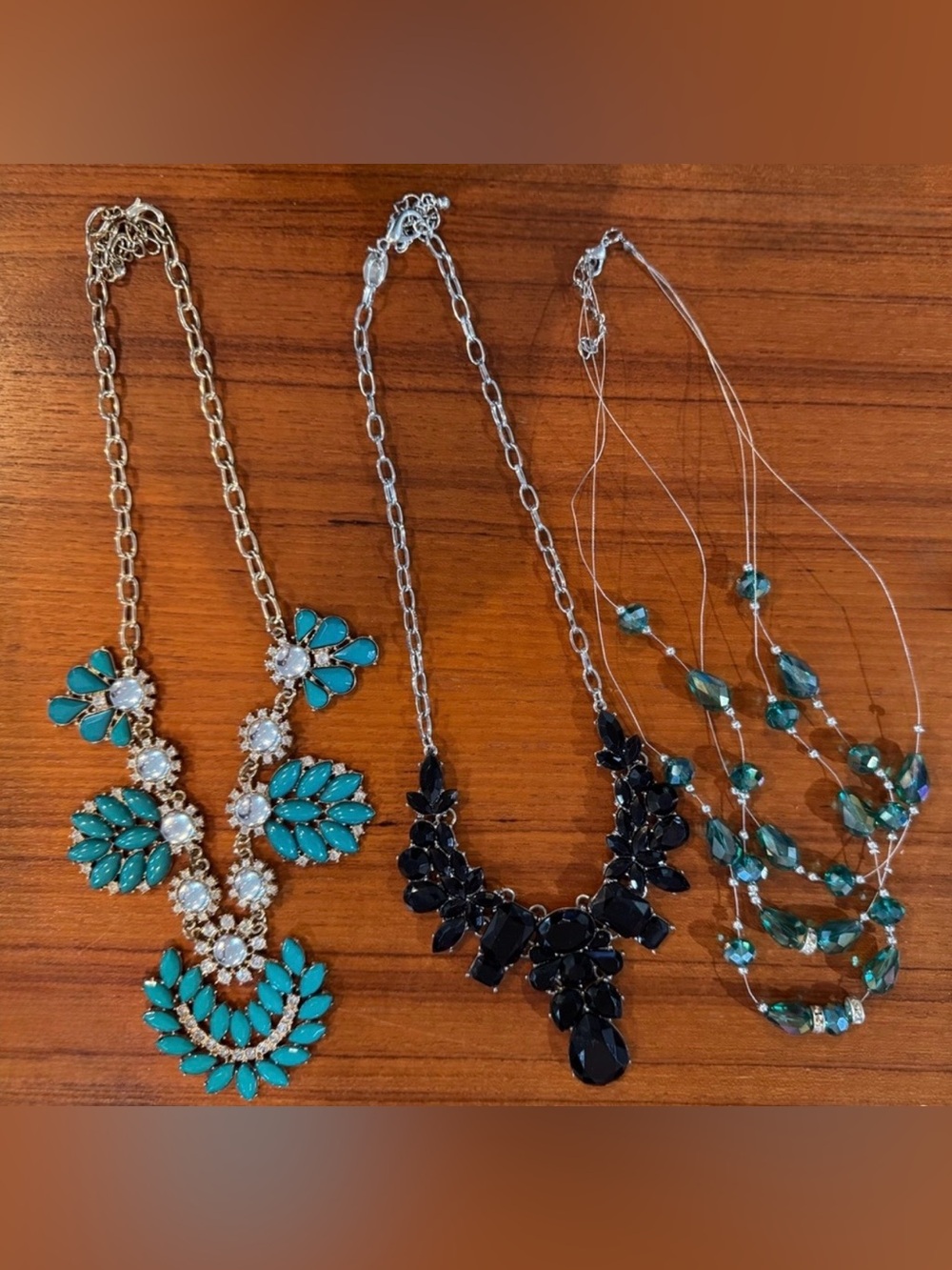 Bundle—3 Statement Necklaces for 1 Price! Gold & Silver Tones, Adjustable Length
